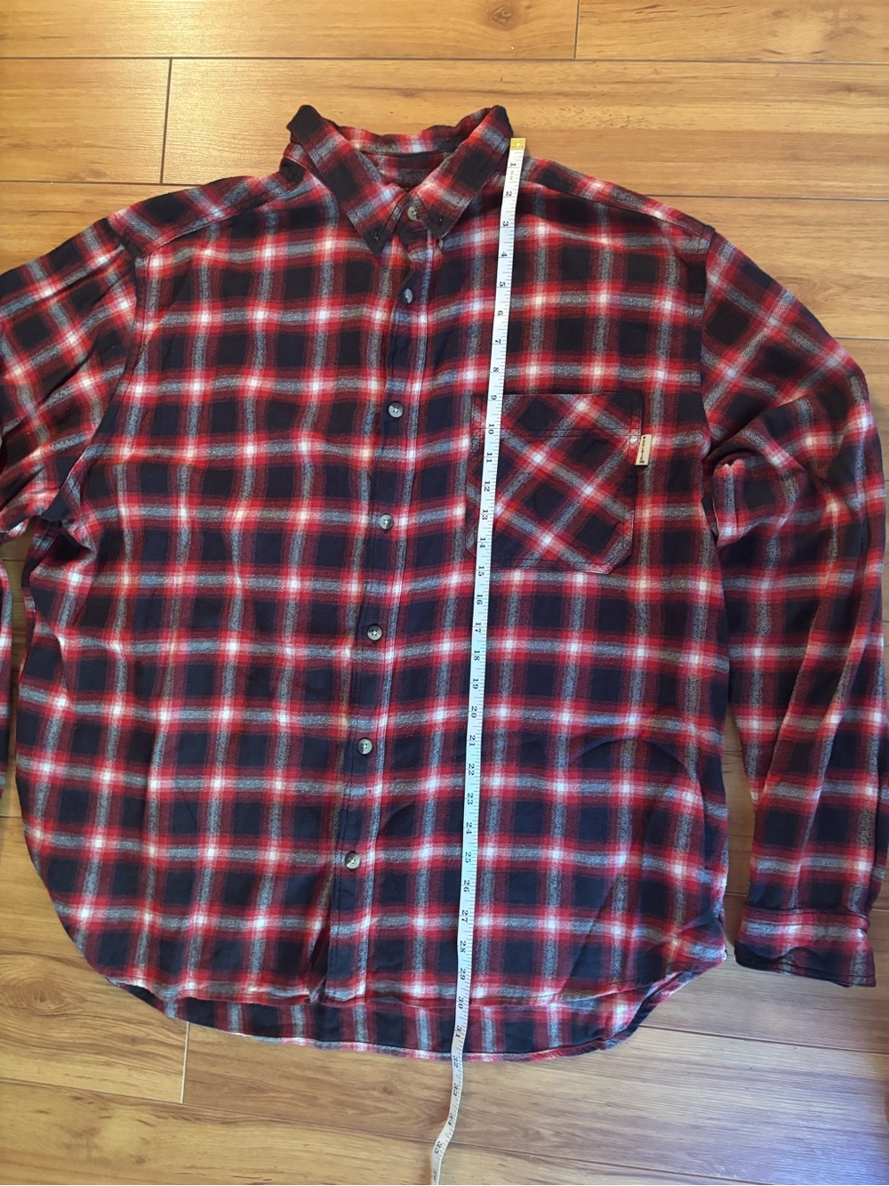 Woolrich Men's Red Black Plaid Button Down Flannel Shirt XXL Grunge Gorpecore - Picture 8 of 8